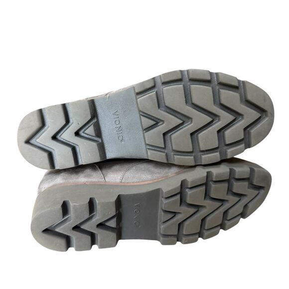 Vionic Water Repellent Suede Lace-Up Ankle Boots - Larson in stone color size 7 - Picture 6 of 8